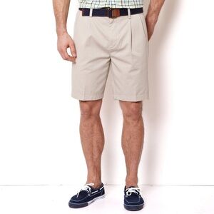 E1.02 Nautica TRUE KHAKI Double-Pleat Short classic fit 34 waist